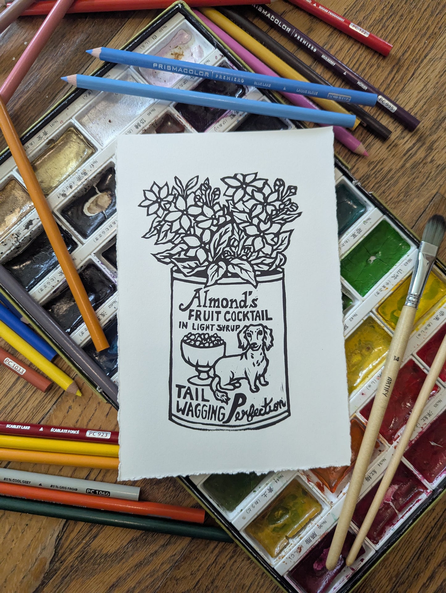 Almond's Fruit Cocktail - Relief Print