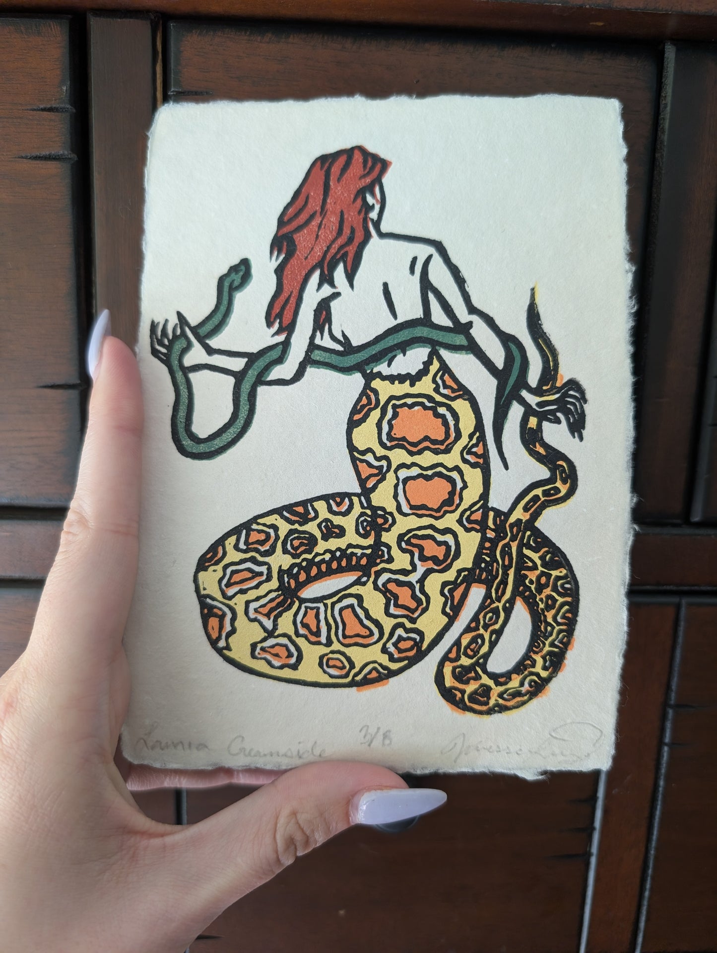 Lamia - Original Limited Edition Relief Print