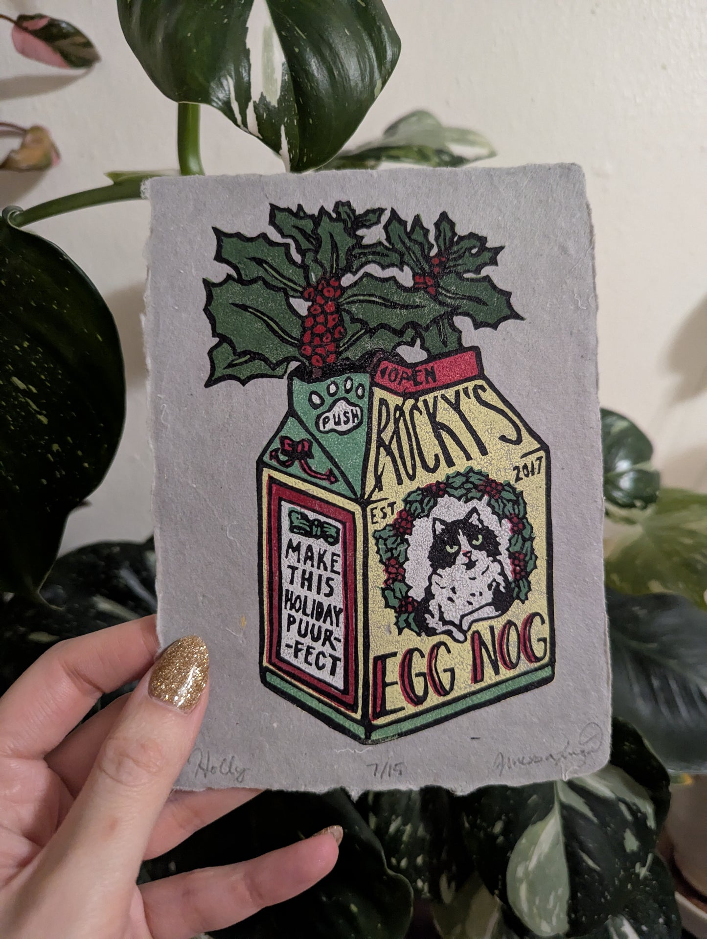 Holly (Rocky’s Egg Nog) - Original Limited Edition Relief Print