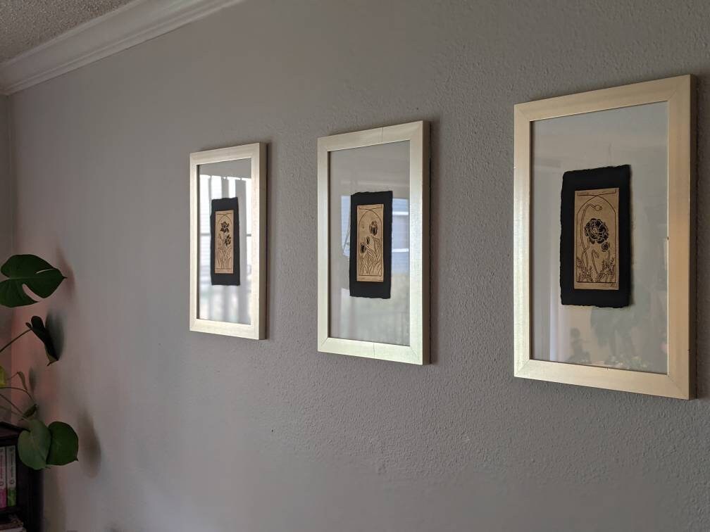 Poppy - Art Nouveau Hand Printed Relief Print