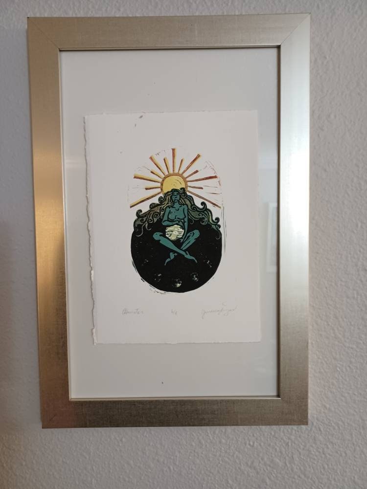 Demeter - Mother Earth Reductive Relief Print - Full Version