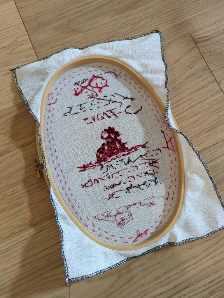 The Mean Reds - Breakfast at Tiffany's Embroidery Quote