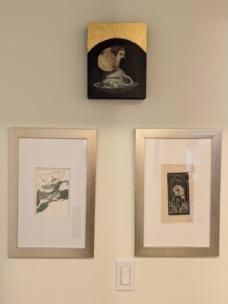Framed Flower Study on Rice Paper