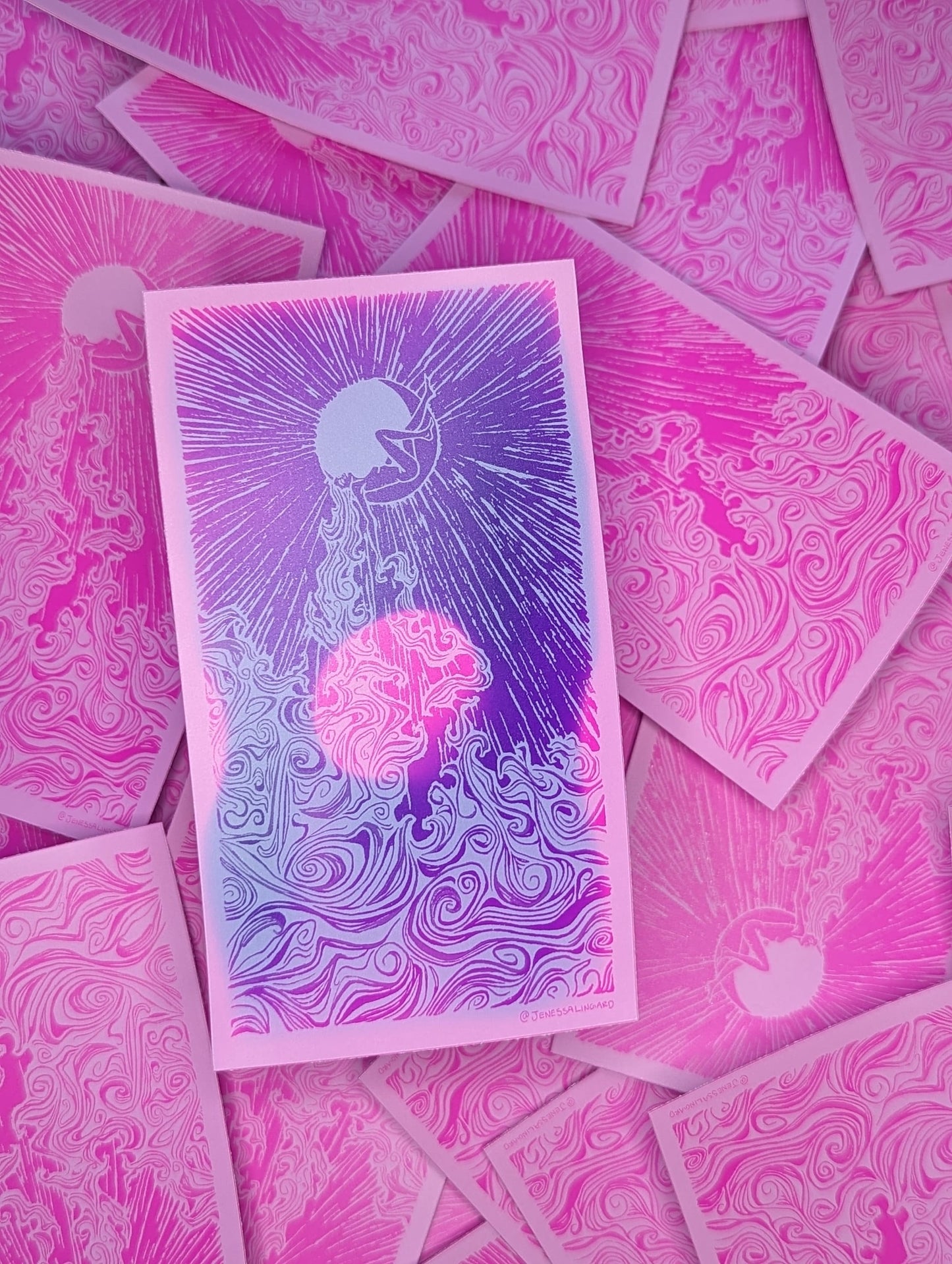 Waning Moon Sticker - Camille Heat Sensitive Color Changing Vinyl Waterproof Sticker