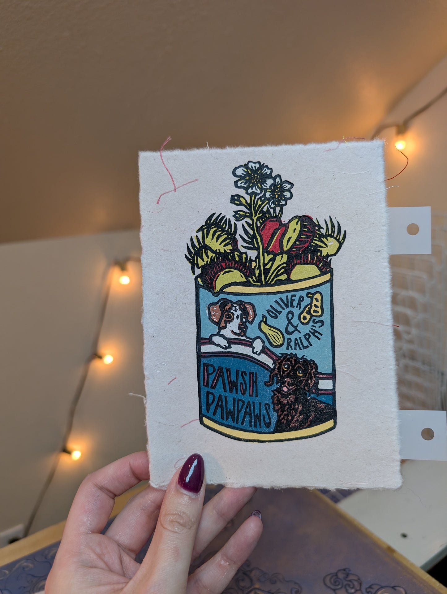 Oliver and Ralph's PawPaws - Relief Print, coloring Pages, Note Cards, and Stickers