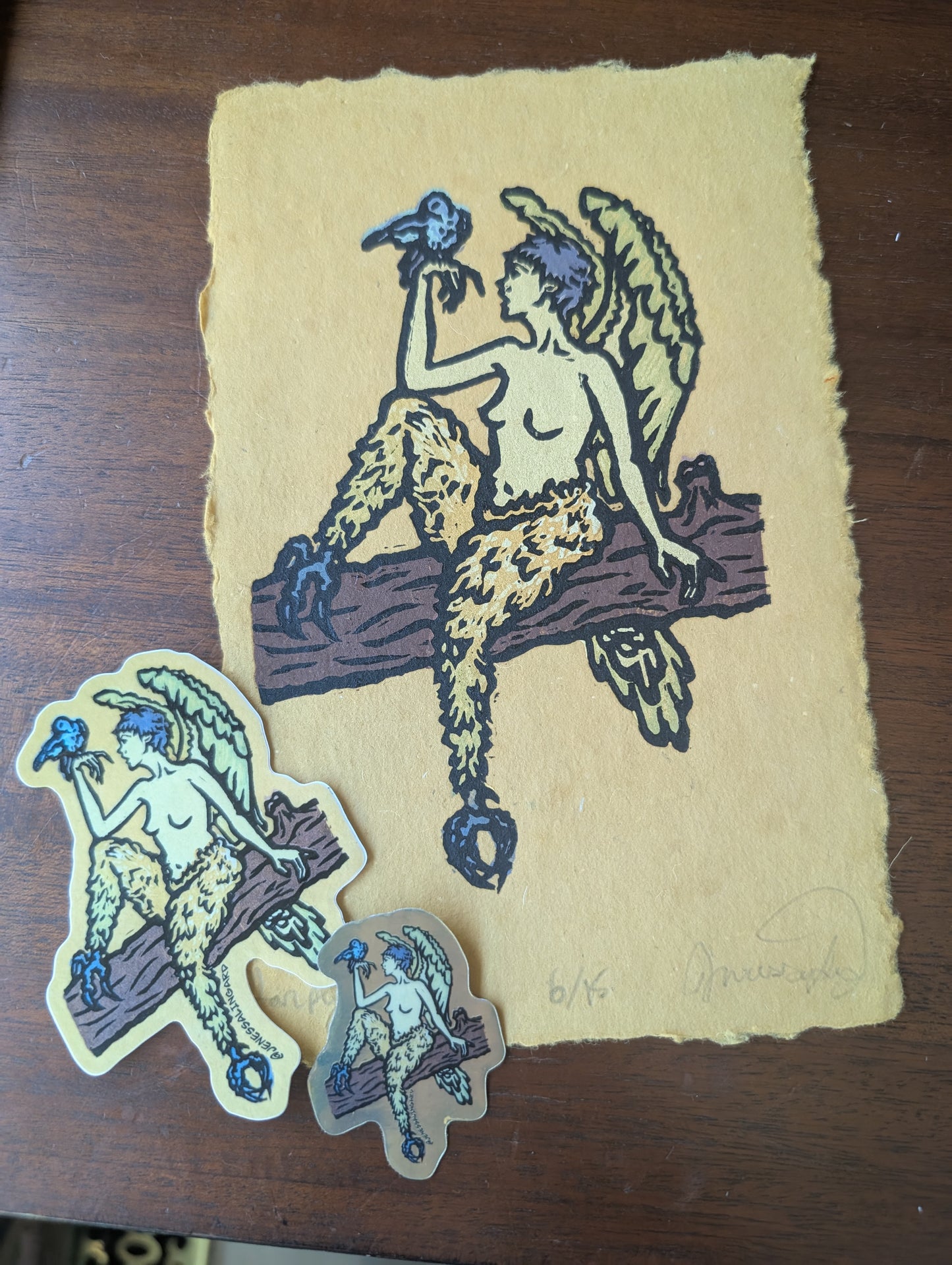 Harpy - Original Limited Edition Relief Print