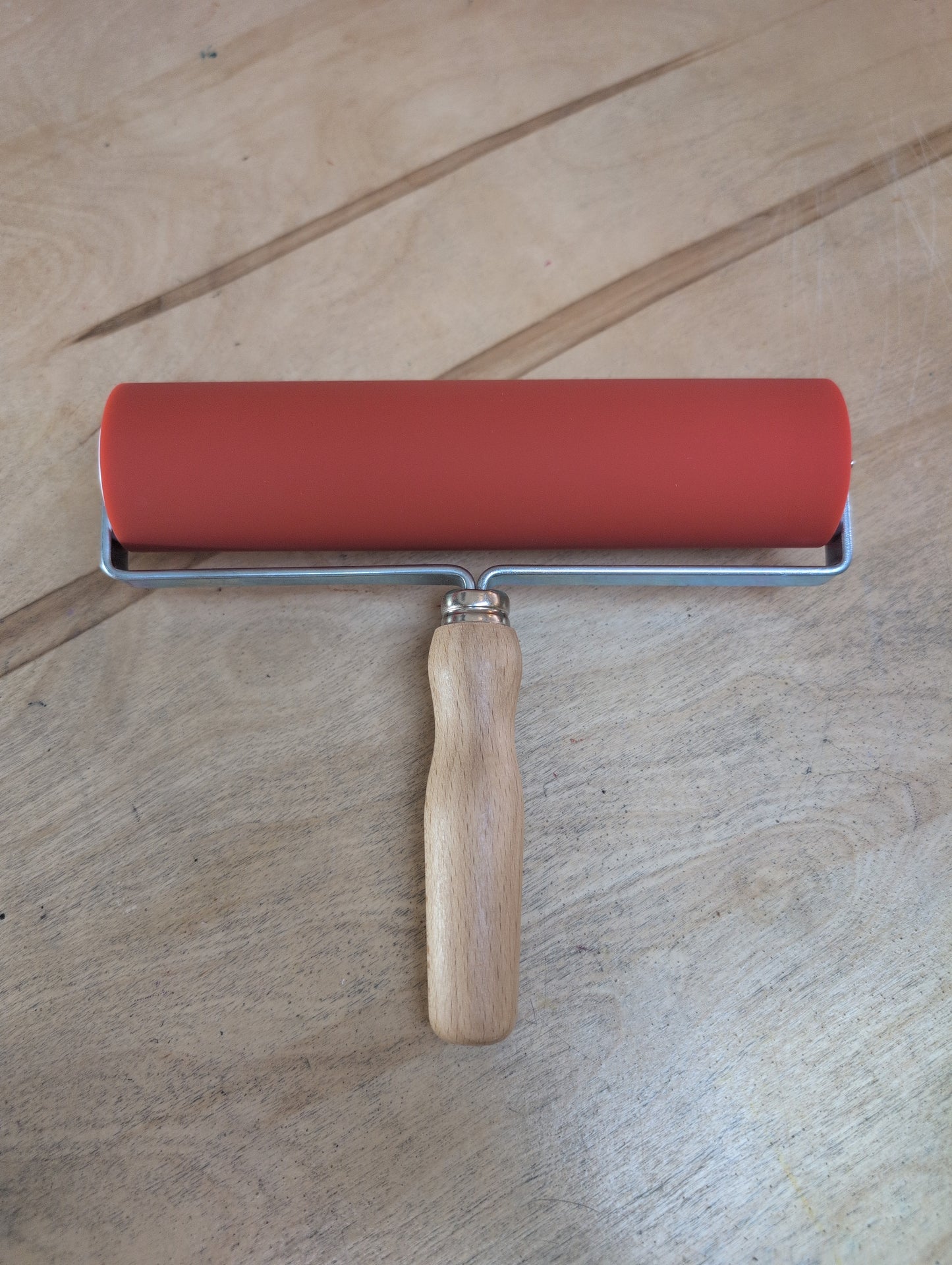 8" Brayer with Wooden Handle