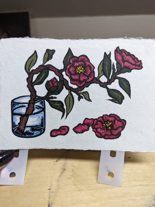 Camellia - Original Limited Edition Relief Print