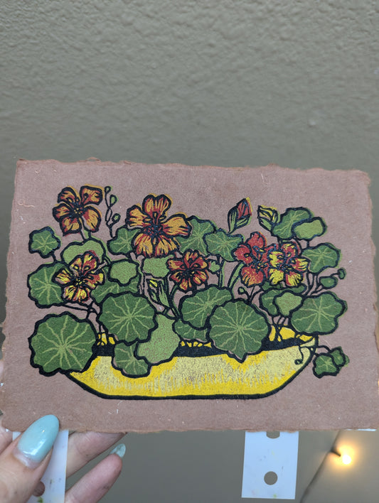 Nasturtium- Original Limited Edition Relief Print