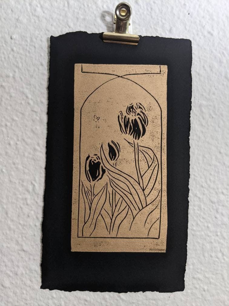 Tulip - Art Nouveau Hand Printed Relief Print