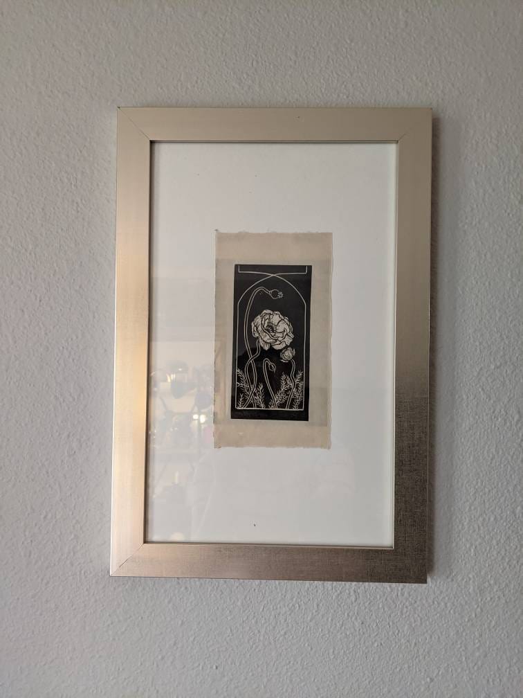 Poppy - Art Nouveau Hand Printed Relief Print