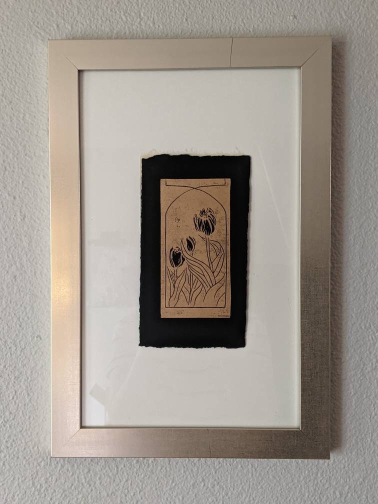 Tulip - Art Nouveau Hand Printed Relief Print