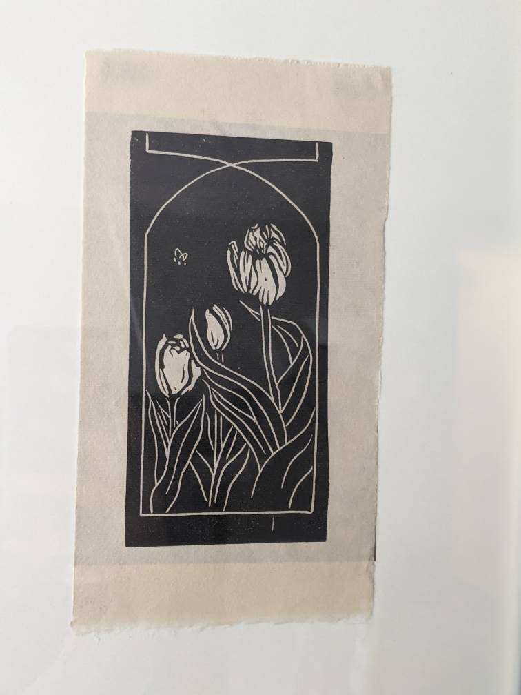 Tulip - Art Nouveau Hand Printed Relief Print