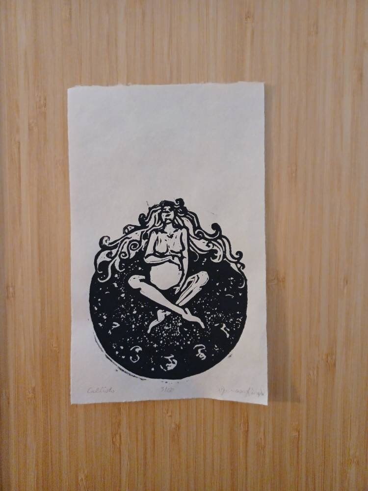 Callisto - Goddess Linoleum Print