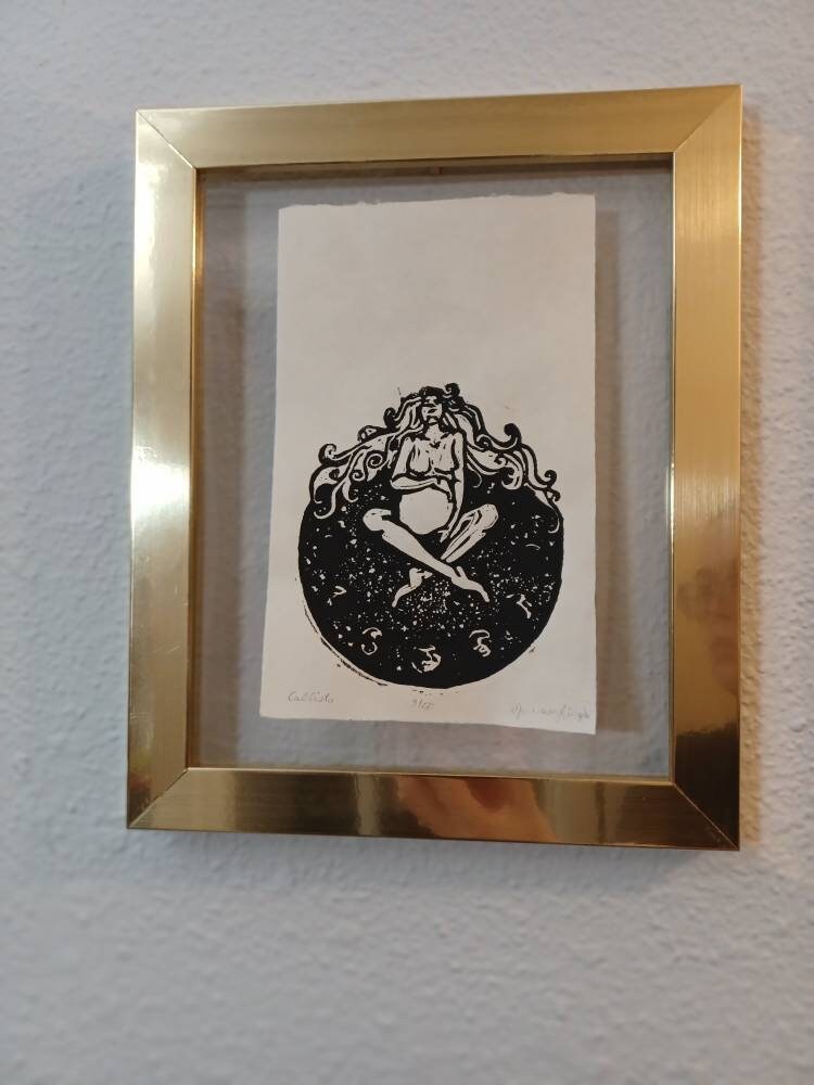 Callisto - Goddess Linoleum Print