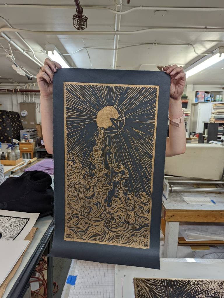 Golden Camille - Special Edition Gold Ink on Black Paper