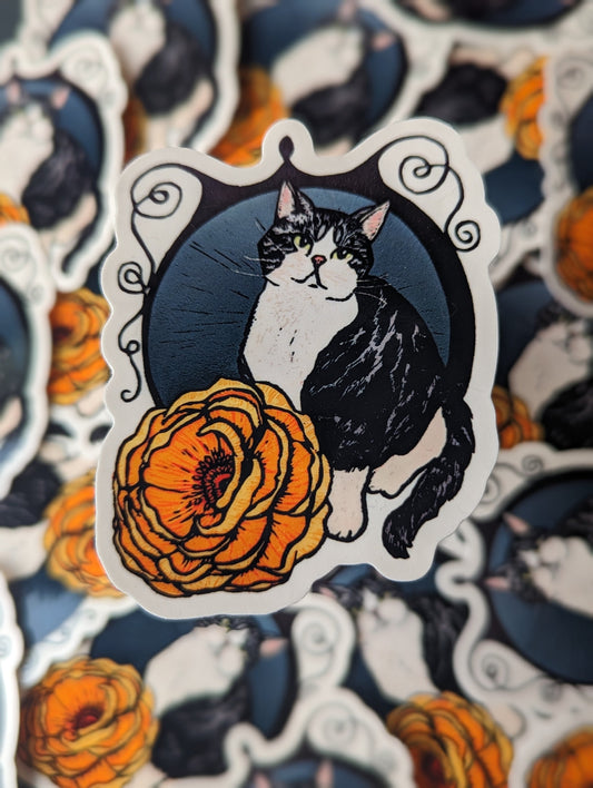 Lady Hana Sticker - Cat Sticker from an original piece of art