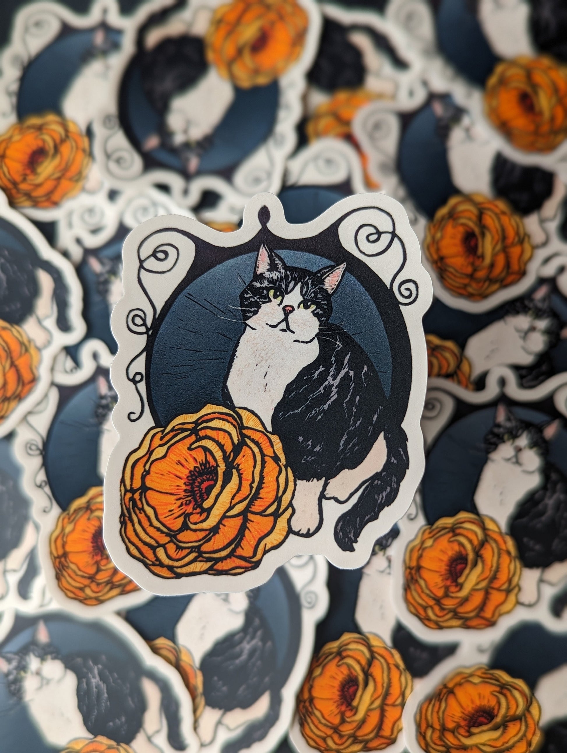 Lady Hana Sticker - Cat Sticker from an original piece of art