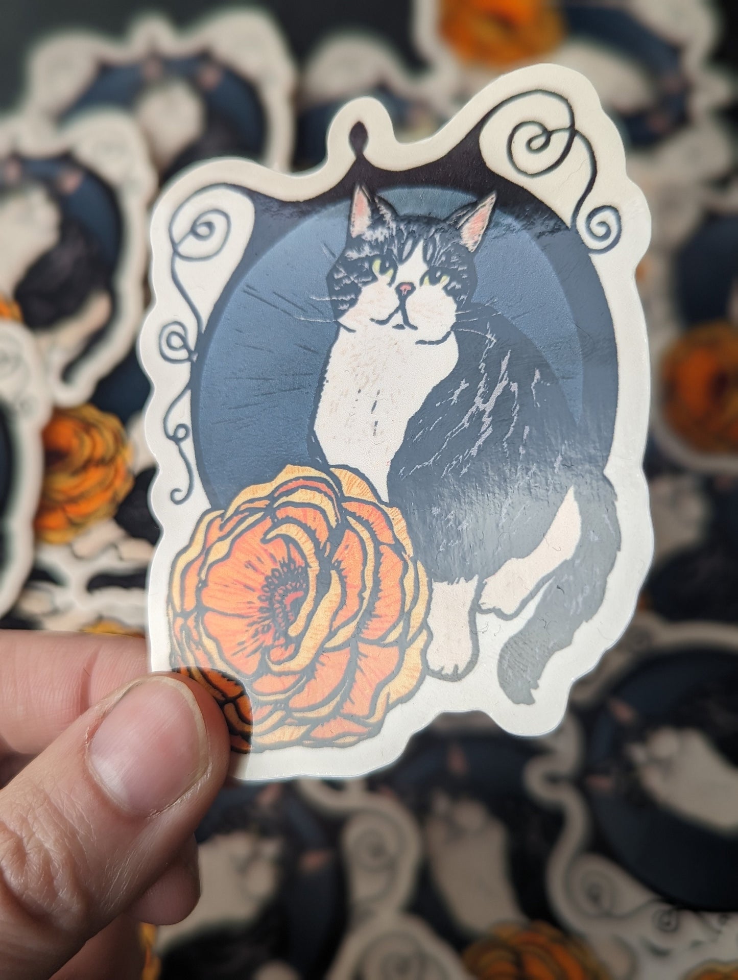 Lady Hana Sticker - Cat Sticker from an original piece of art