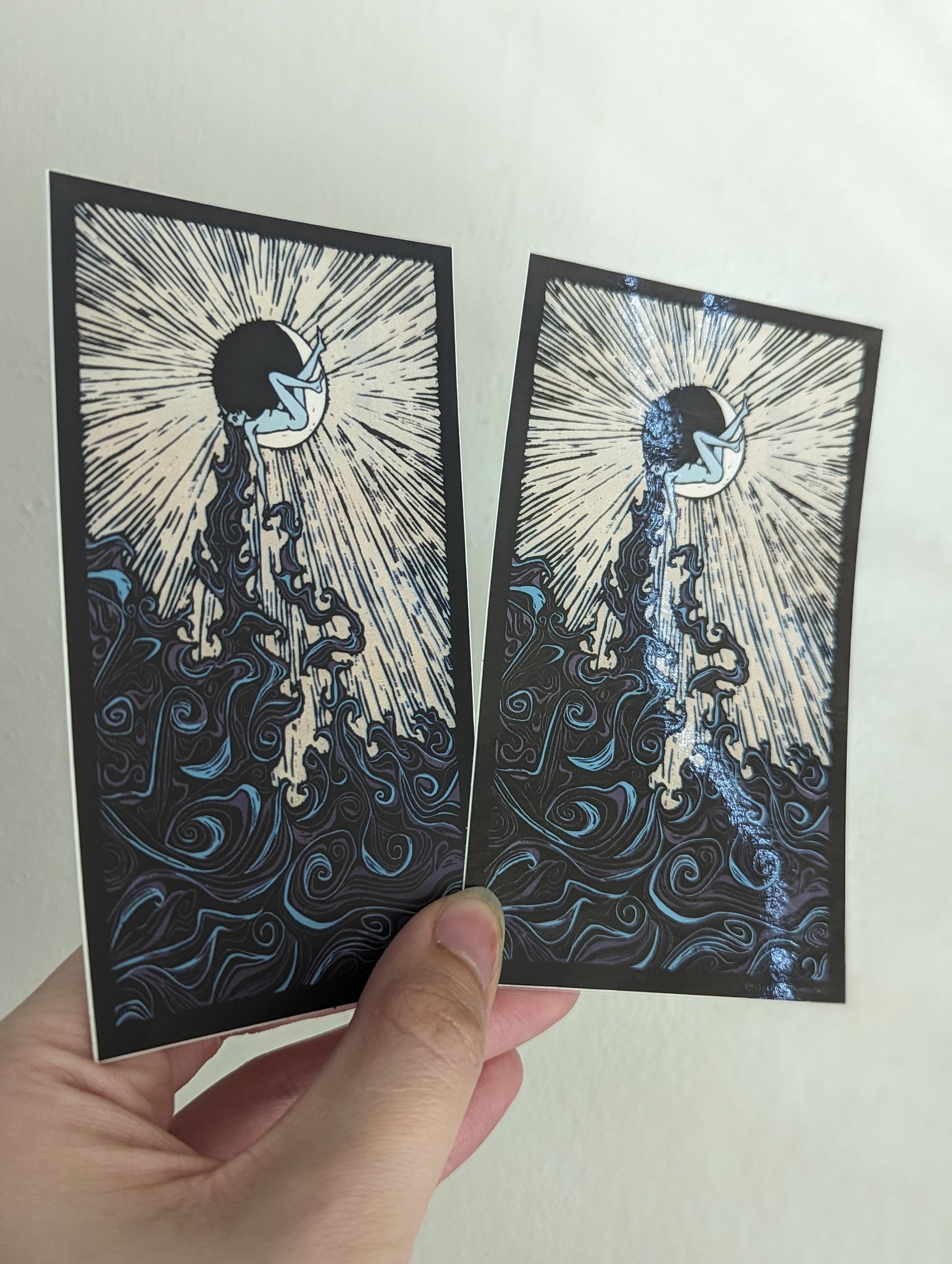 Waning Moon Sticker - Camille Full Color Version Vinyl Waterproof Sticker