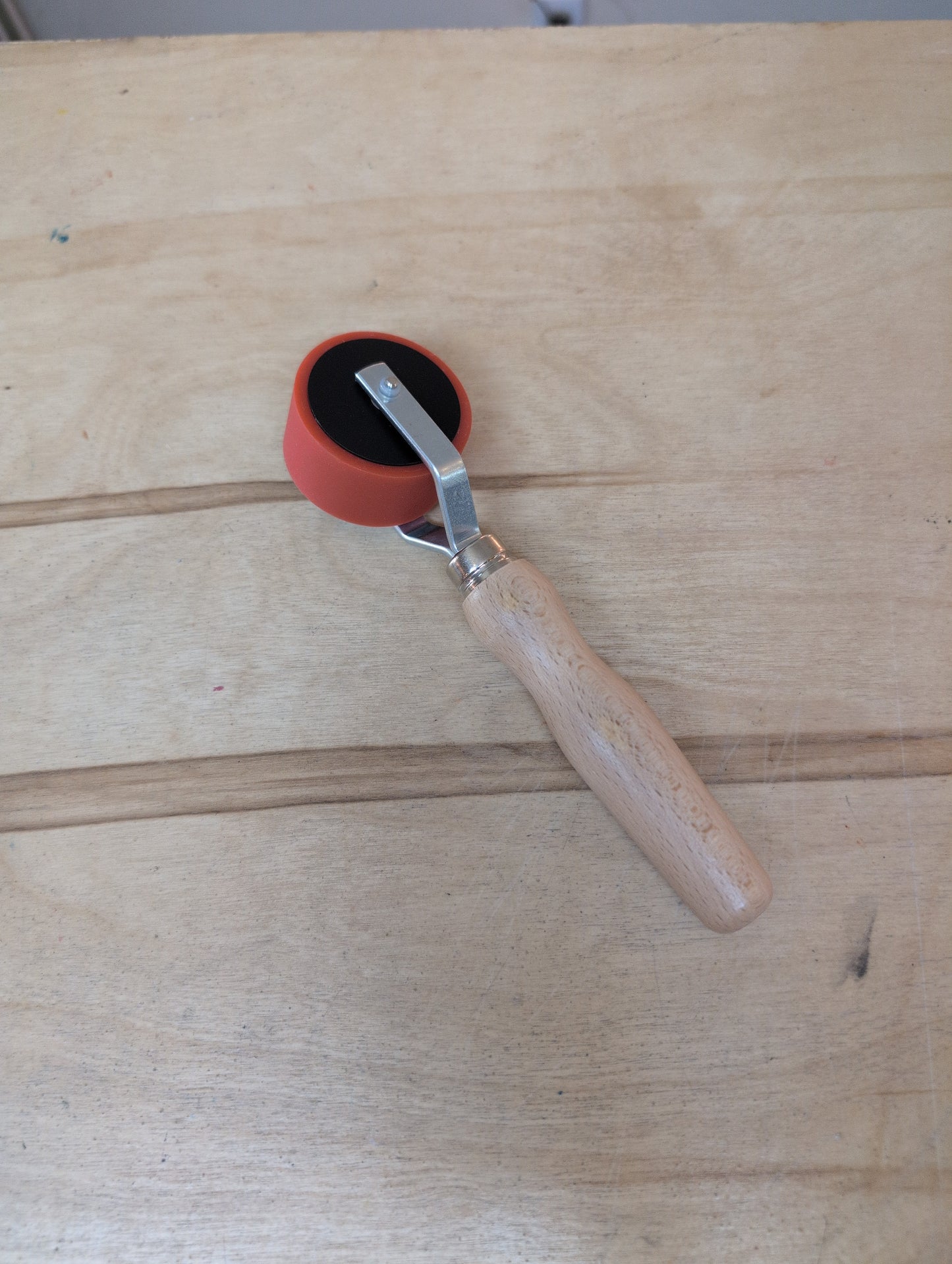 1" Specialty Brayer with Wooden Handle - Press Roller