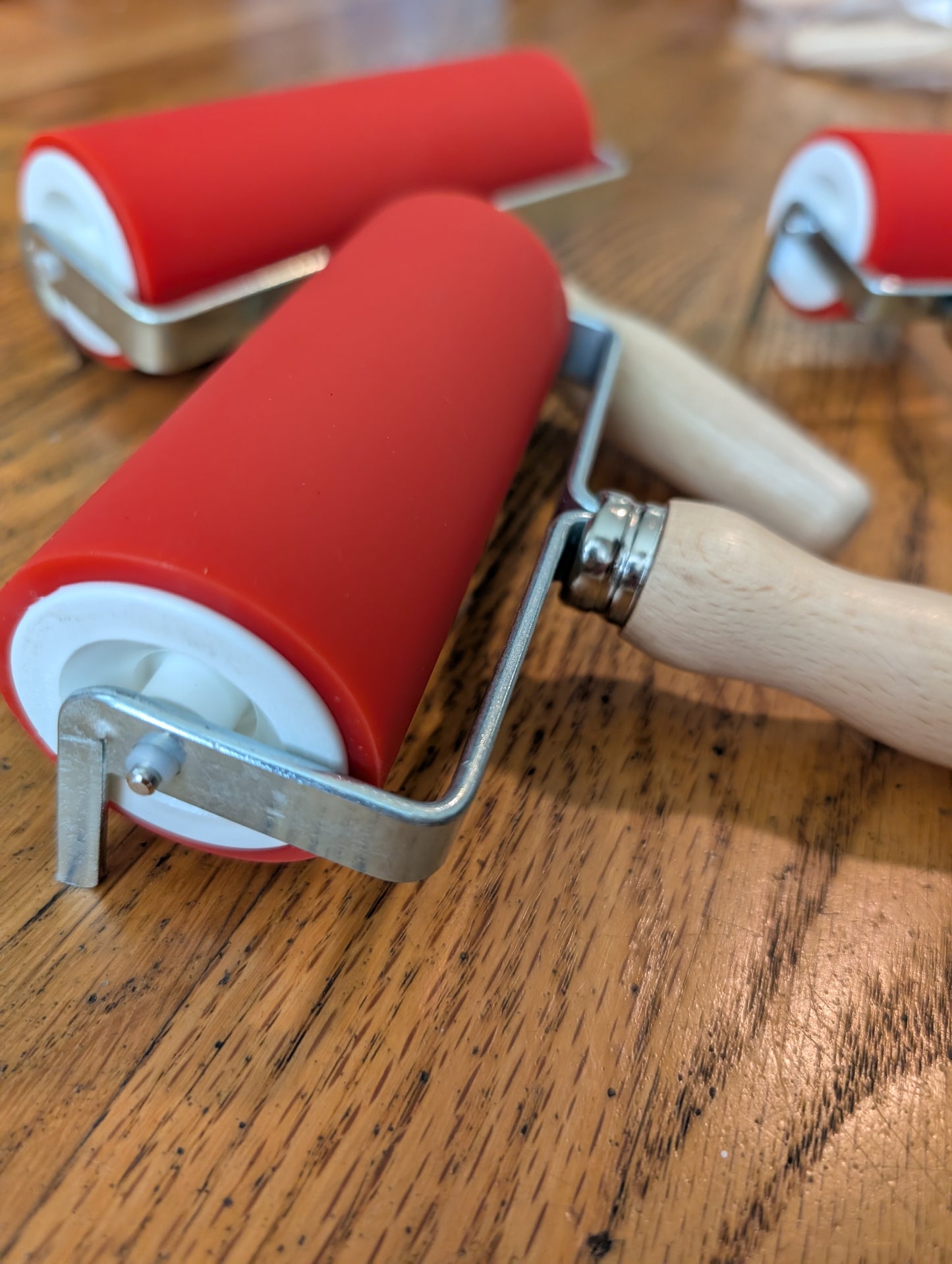 4" Brayer with Wooden Handle