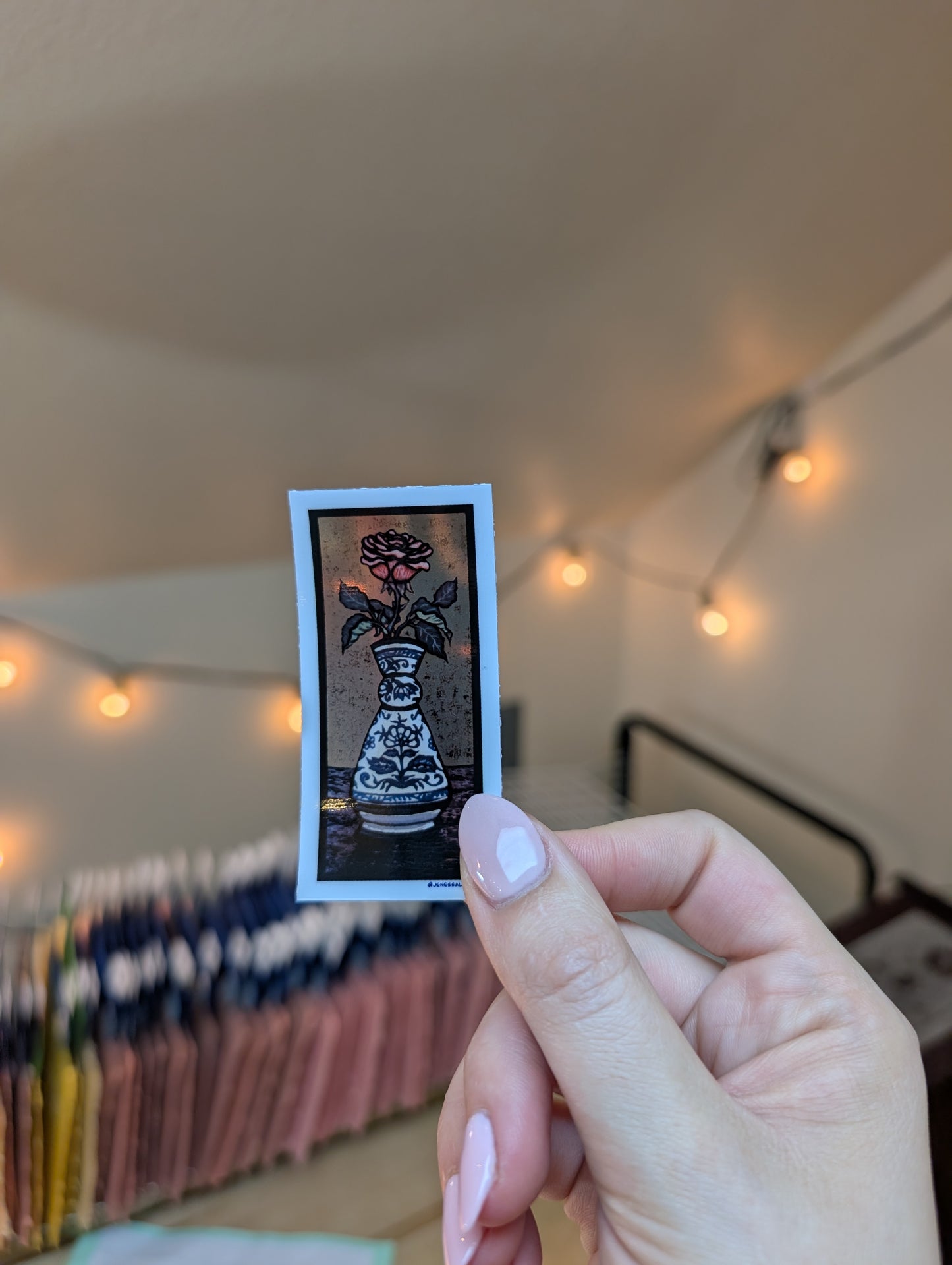 Blue Onion Rose Sticker