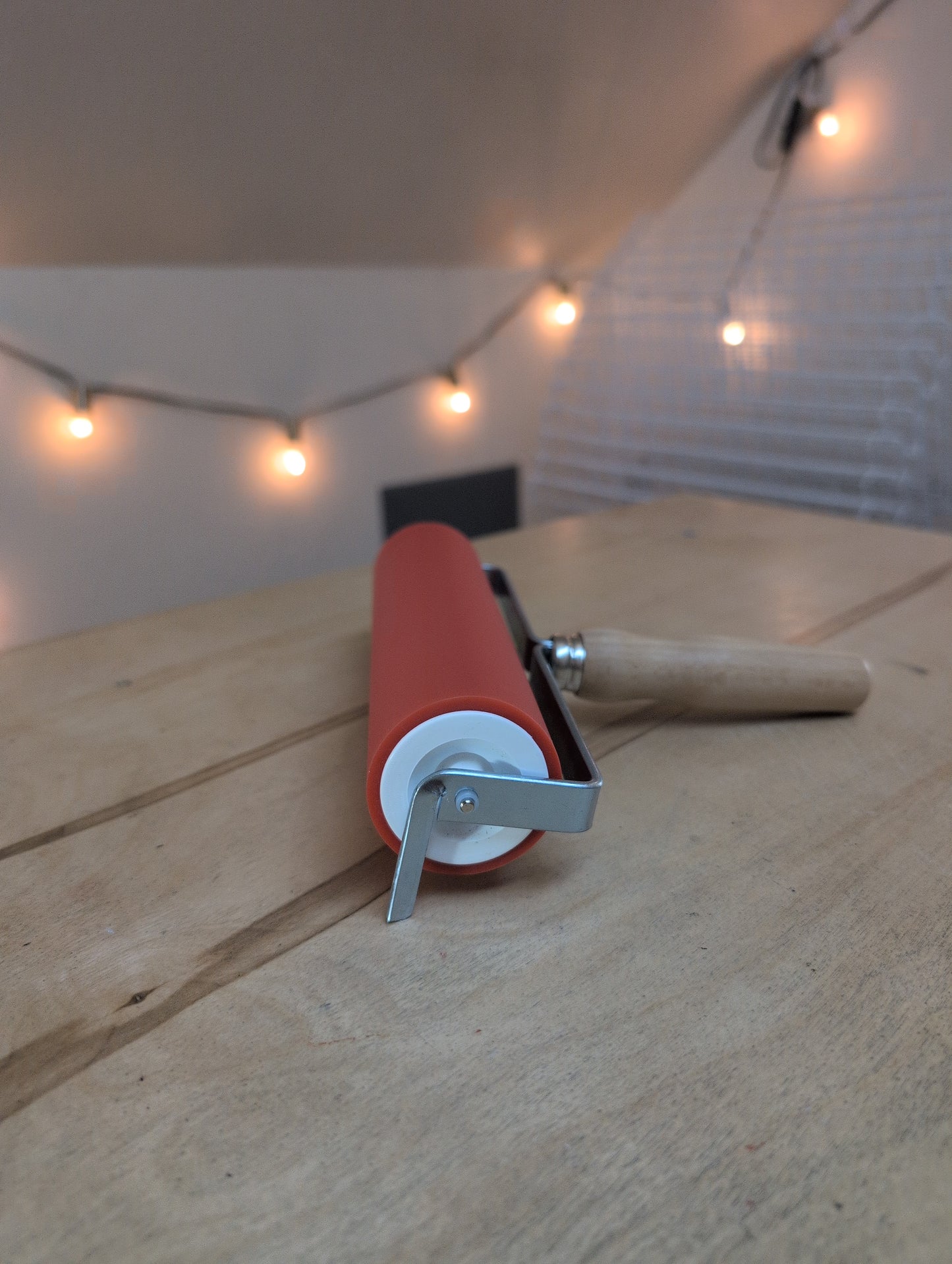 8" Brayer with Wooden Handle