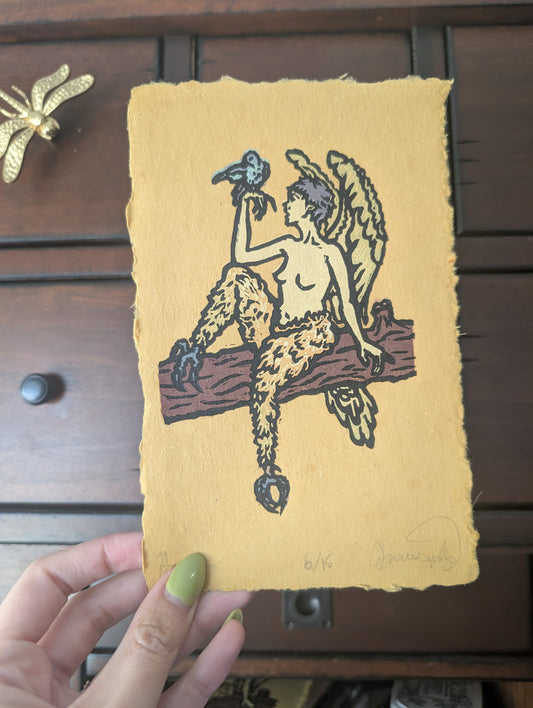 Harpy - Original Limited Edition Relief Print