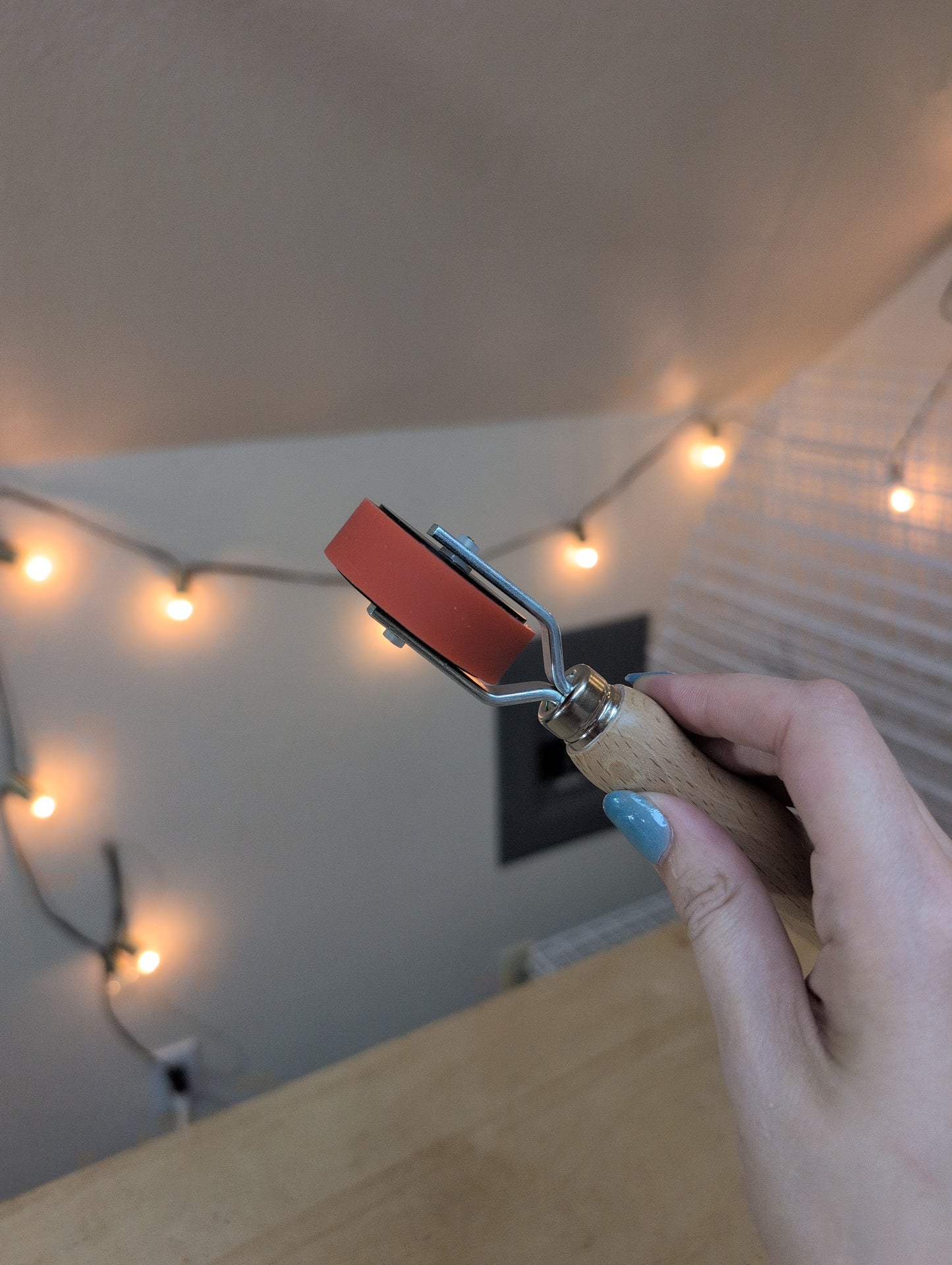 1/2" Specialty Brayer with Wooden Handle - Press Roller