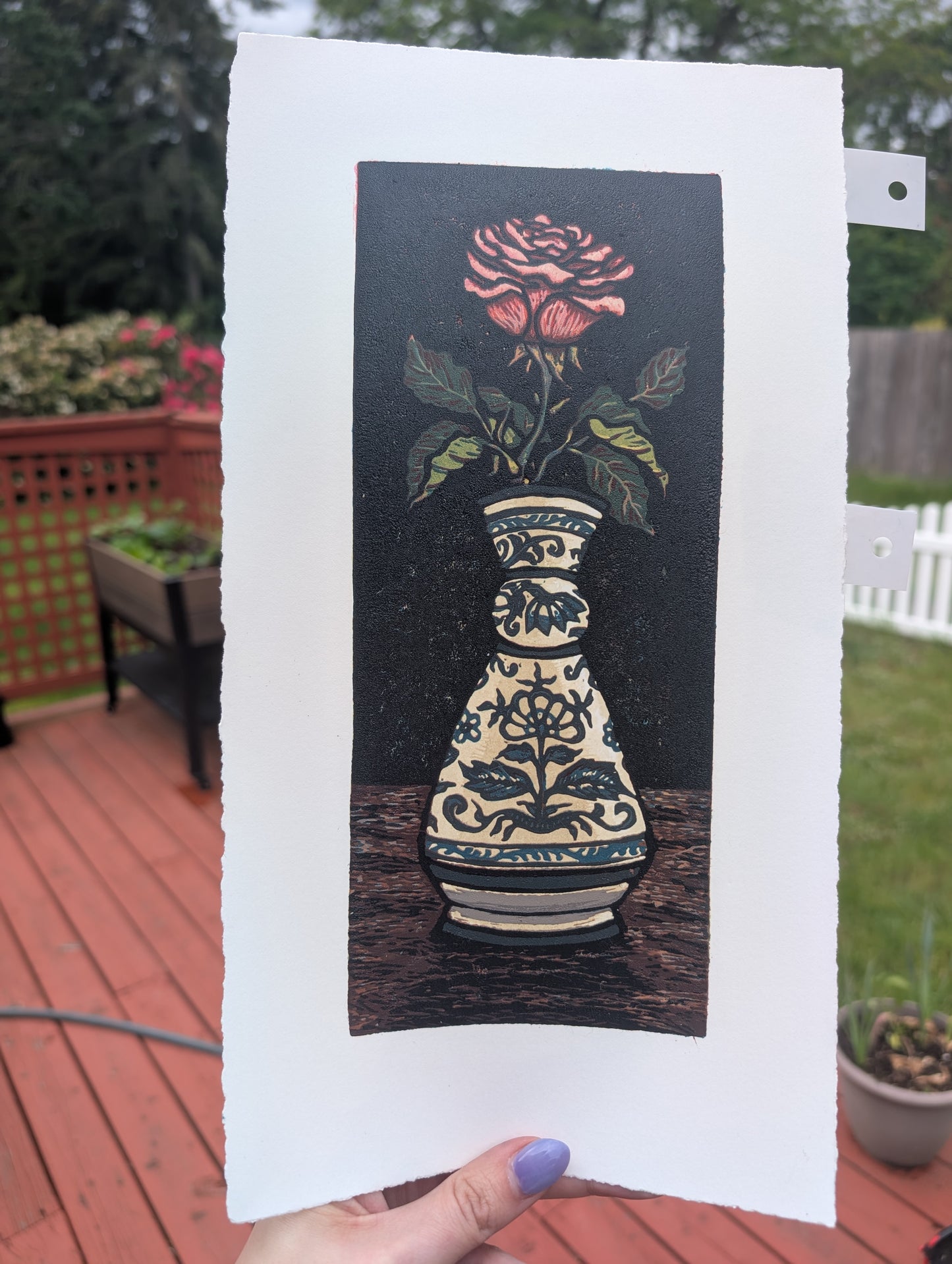 Blue Onion Rose - Limited Edition Reductive Relief
