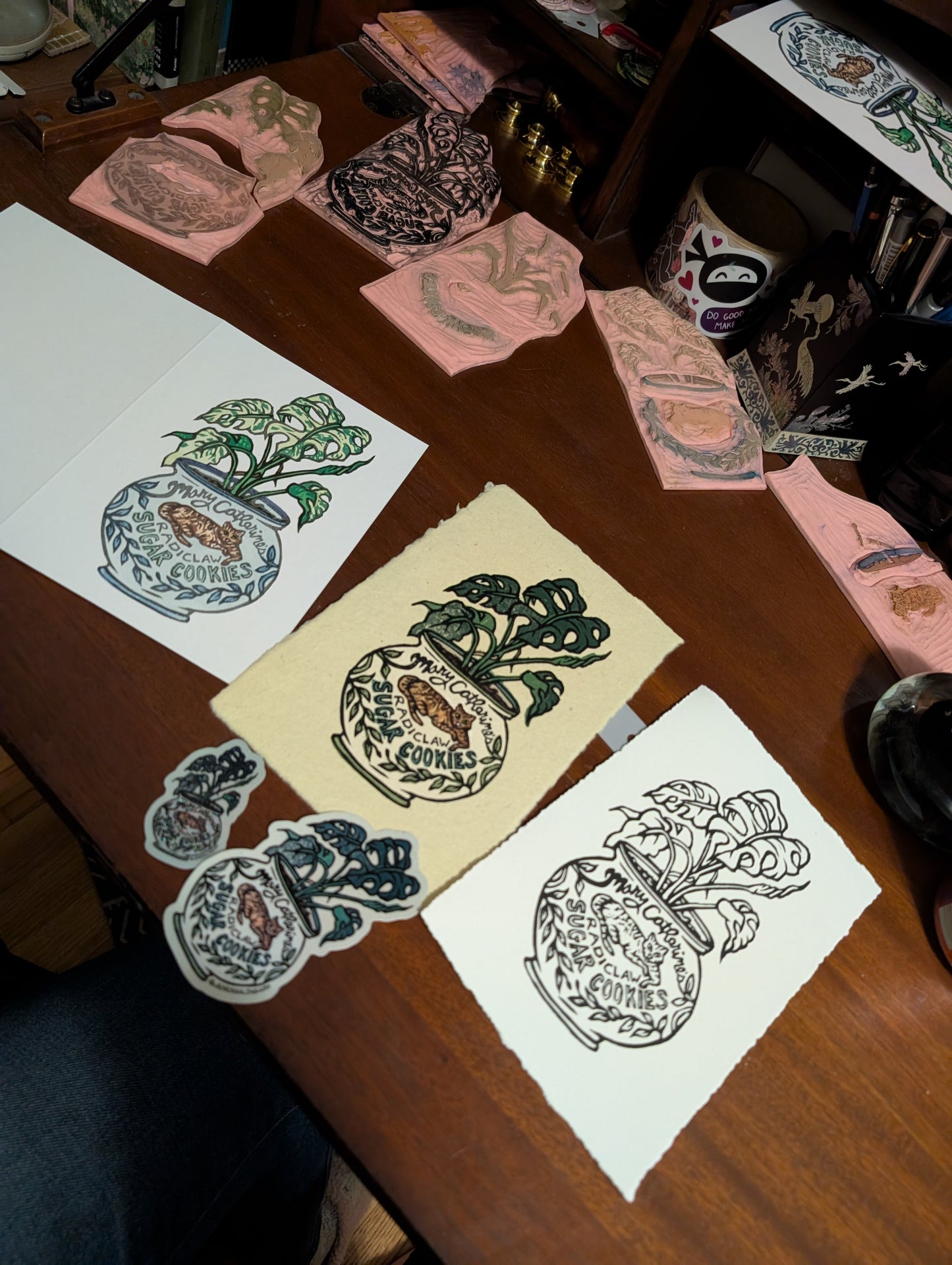 Mary Catherine's Radiclaw Sugar Cookies - Relief Print, coloring Pages, Note Cards, and Stickers