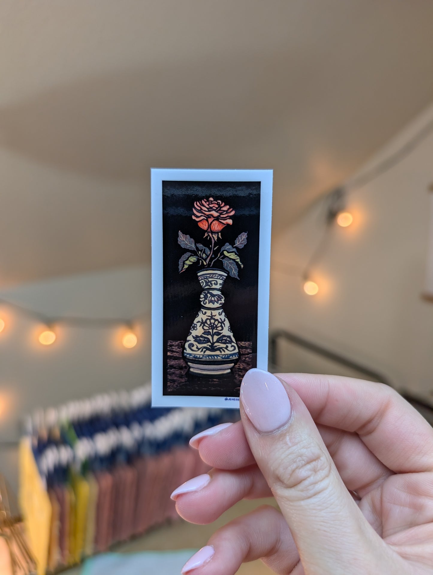 Blue Onion Rose Sticker