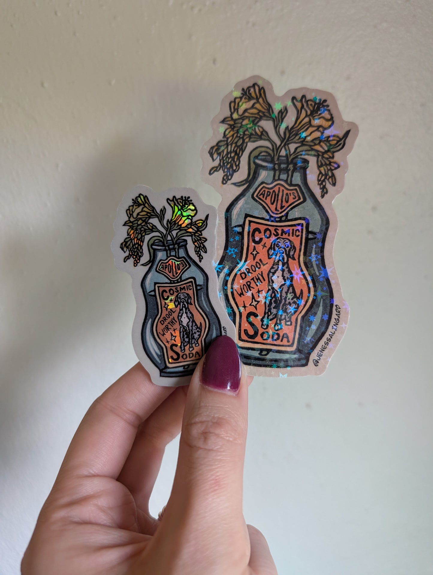 Apollo's Cosmic Soda - Relief Print, coloring Pages, Note Cards, and Stickers