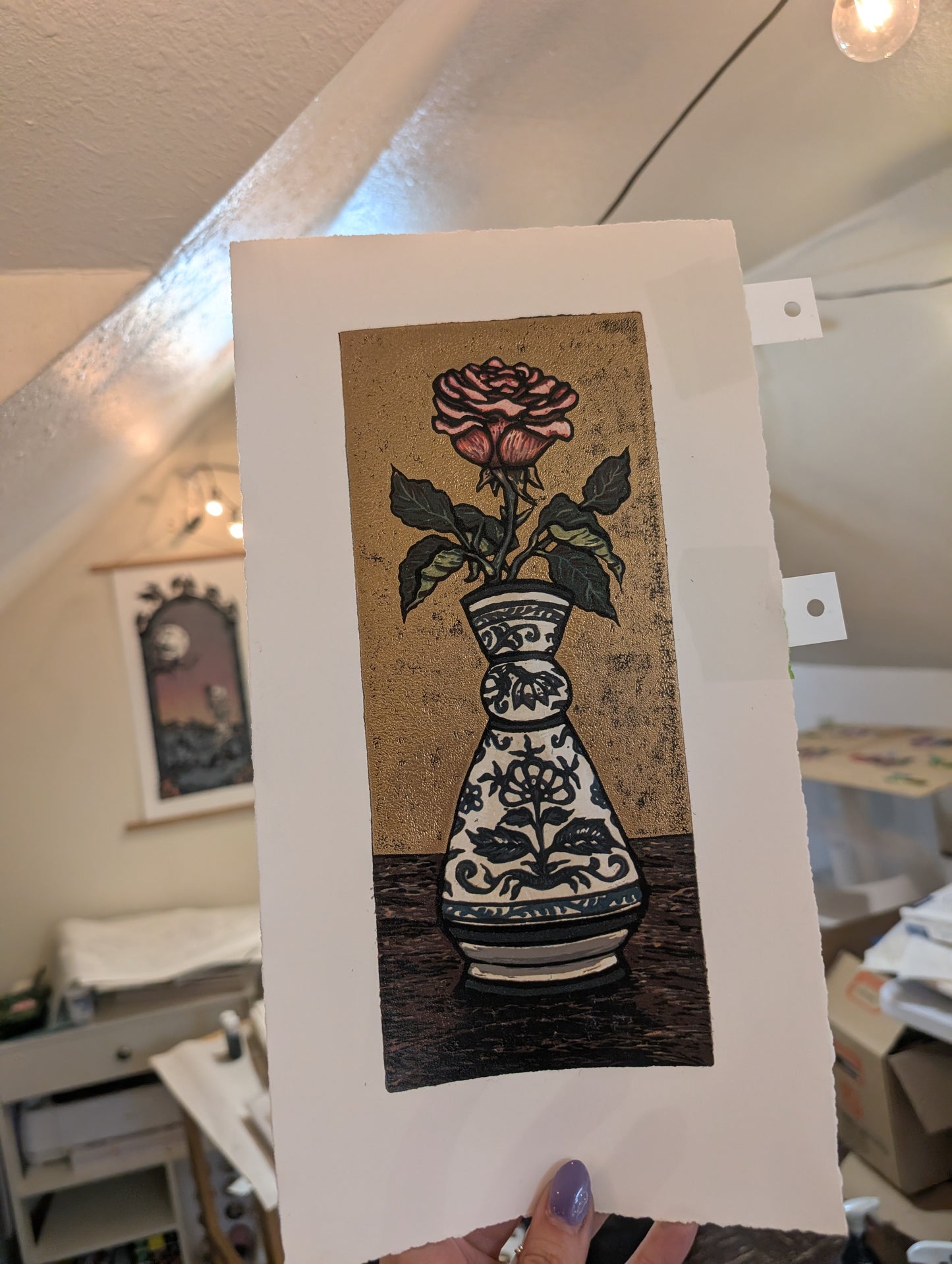 Blue Onion Rose - Limited Edition Reductive Relief