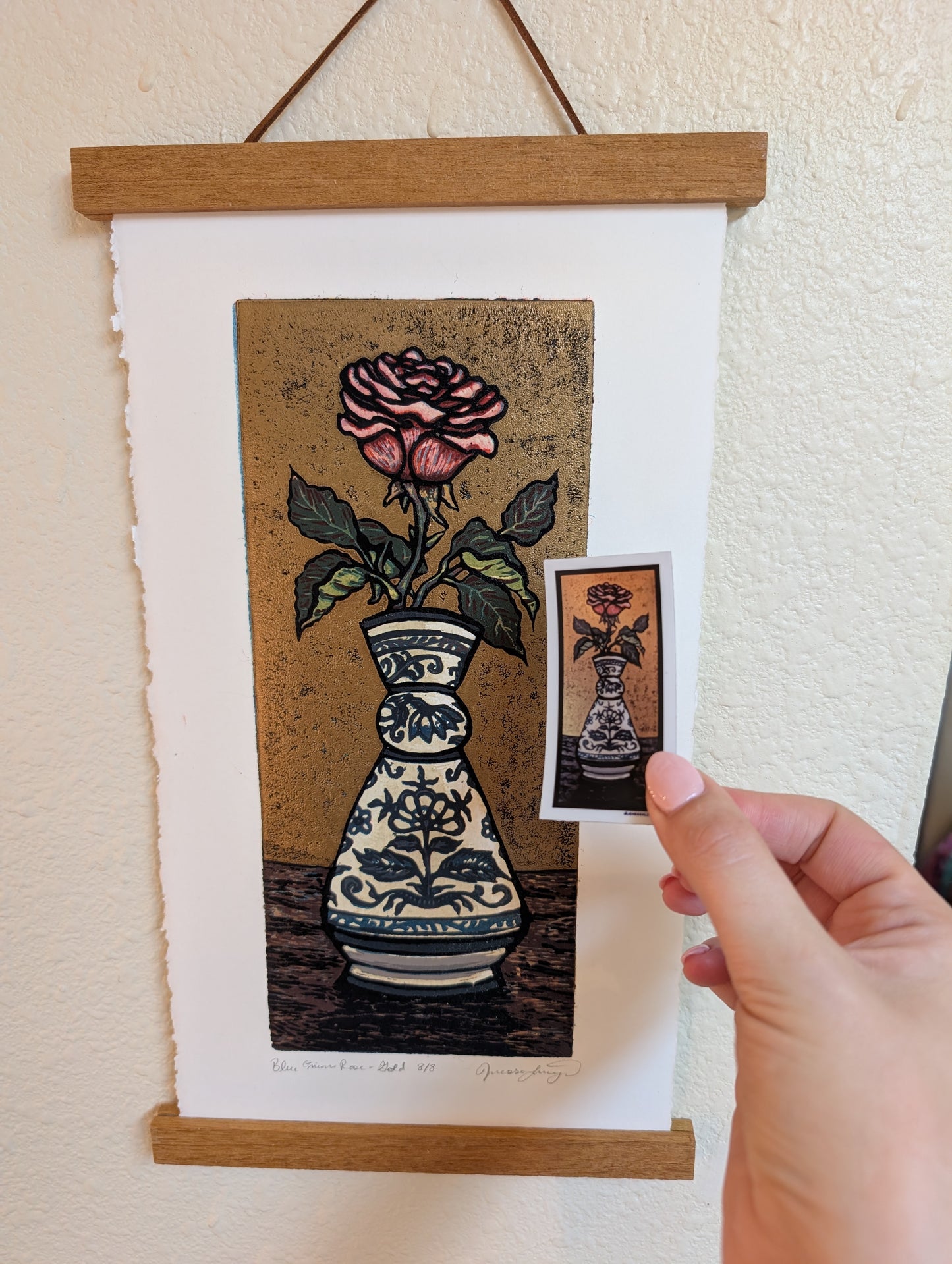 Blue Onion Rose Sticker