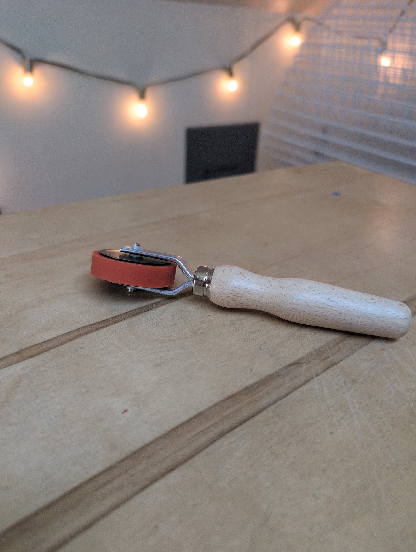 0.47" Specialty Brayer with Wooden Handle - Press Roller