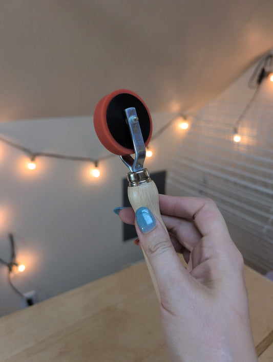 0.47" Specialty Brayer with Wooden Handle - Press Roller