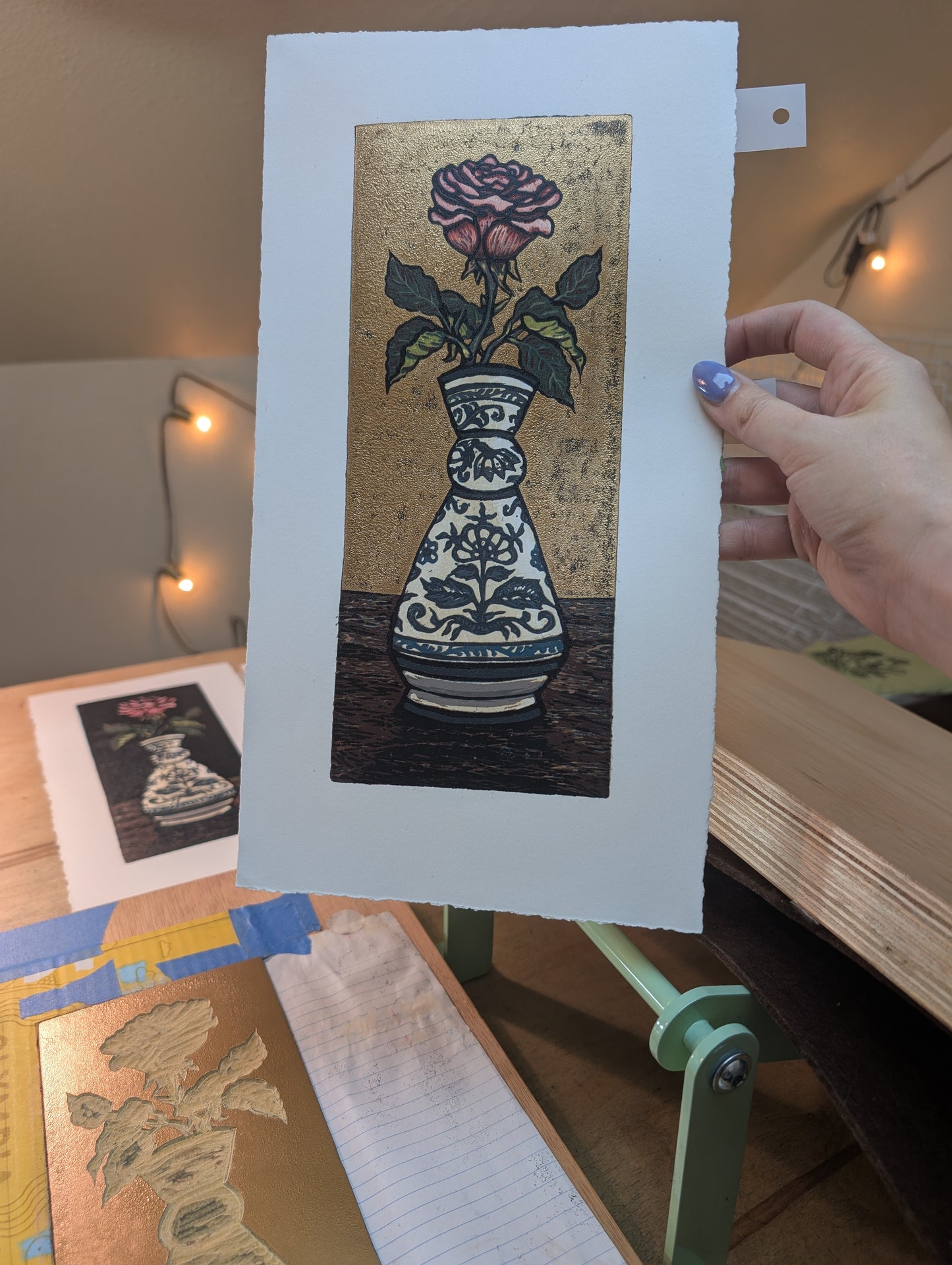 Blue Onion Rose - Limited Edition Reductive Relief