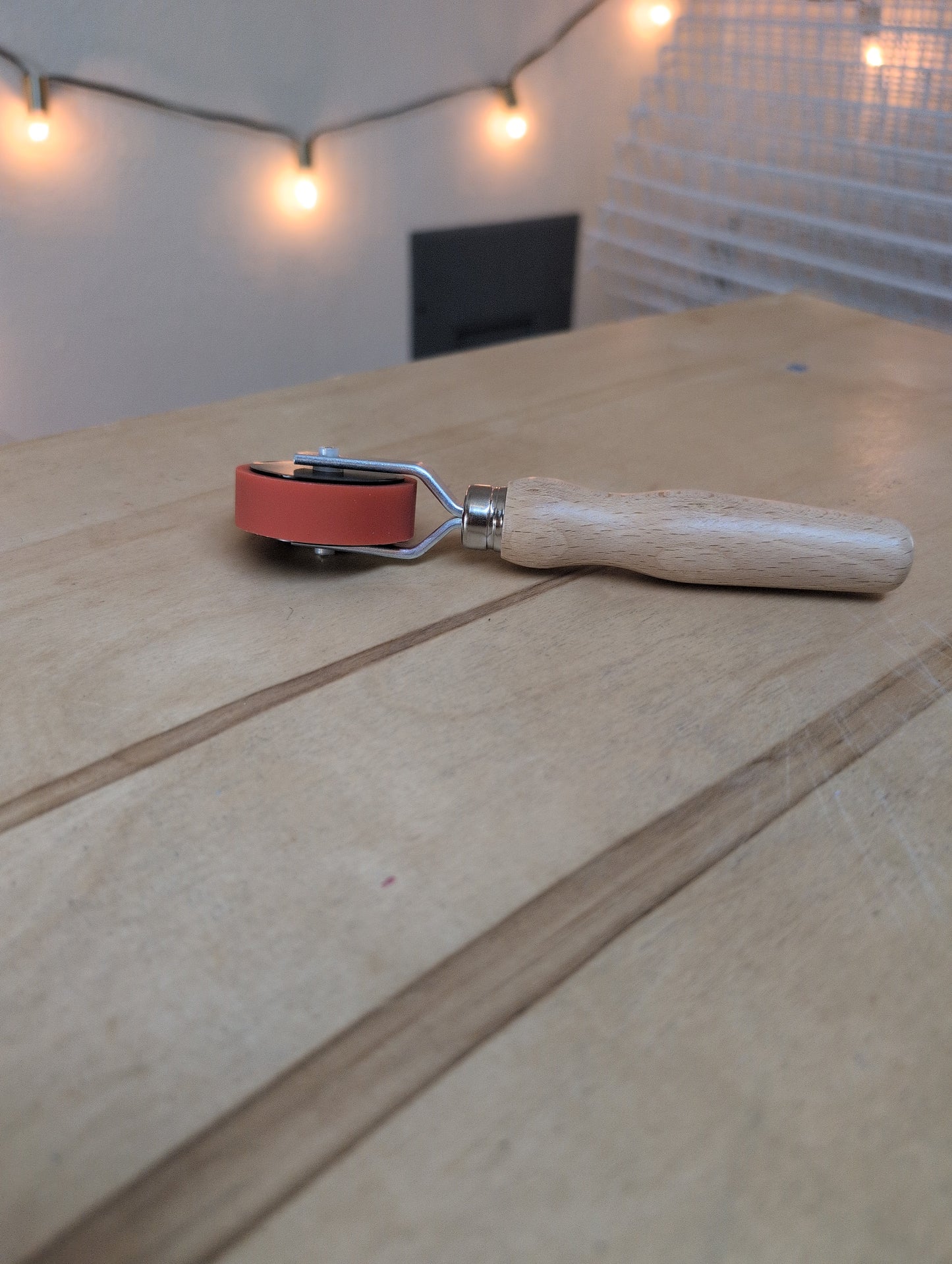 1/2" Specialty Brayer with Wooden Handle - Press Roller
