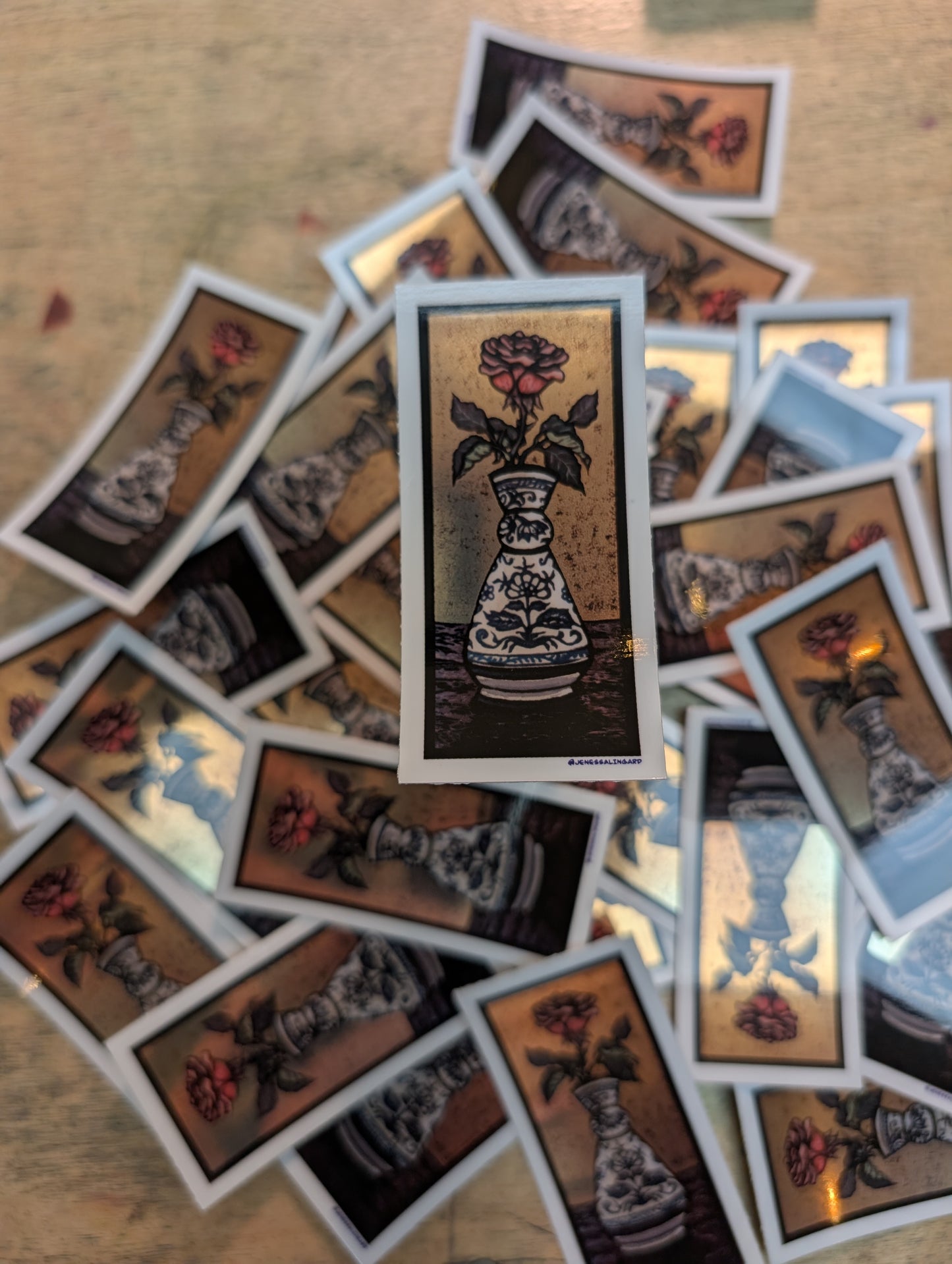 Blue Onion Rose Sticker