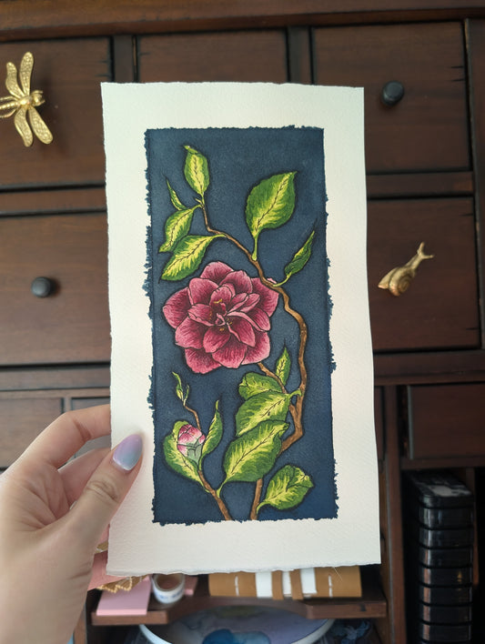 Camellias - Original Watercolor Painting